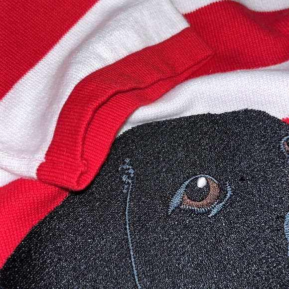 🐇 Bua//bua AH Striped Red & White Dog sweater top - Picture 6 of 7